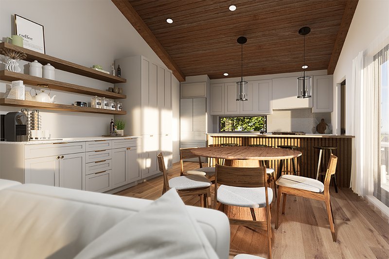 House Blueprint - Interior - Family Room for Cabin House Plan #23-2857 - 4 bed, 2.5 bath