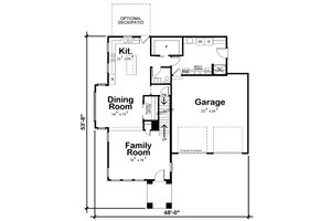 Floor Plan - Main Floor for Modern House Plan #20-2505 - 3 bed, 2.5 bath