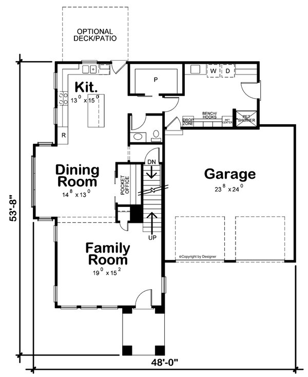 House Blueprint - Modern Floor Plan - Main Floor Plan #20-2505
