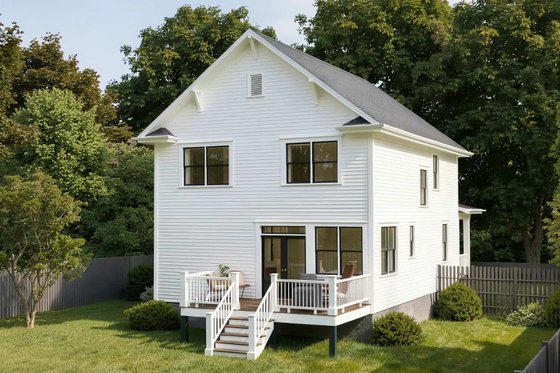 Exterior - Rear Elevation for Country House Plan #79-354 - 3 bed, 2.5 bath