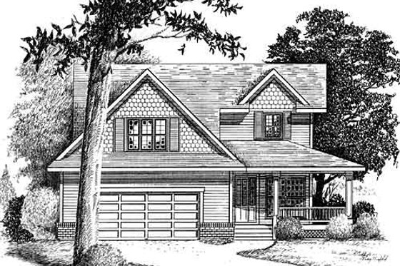 Exterior - Front Elevation for Traditional House Plan #409-1114 - 3 bed, 2.5 bath