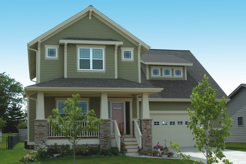 Home Plan - Exterior - Front Elevation 3 for Craftsman House Plan #20-1213 - 3 bed, 2.5 bath