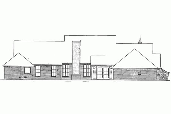 Exterior - Rear Elevation for Traditional House Plan #310-990 - 3 bed, 2.5 bath