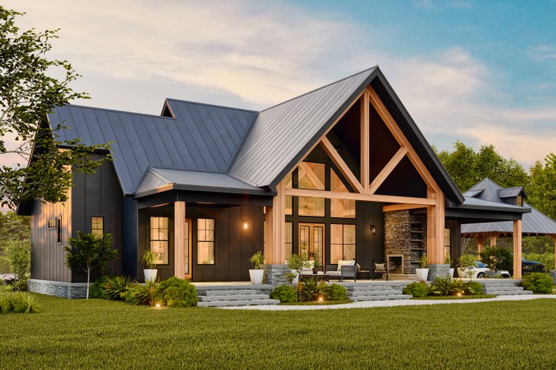 House Plan Design - Exterior - Rear Elevation for Farmhouse House Plan #119-456 - 3 bed, 2.5 bath