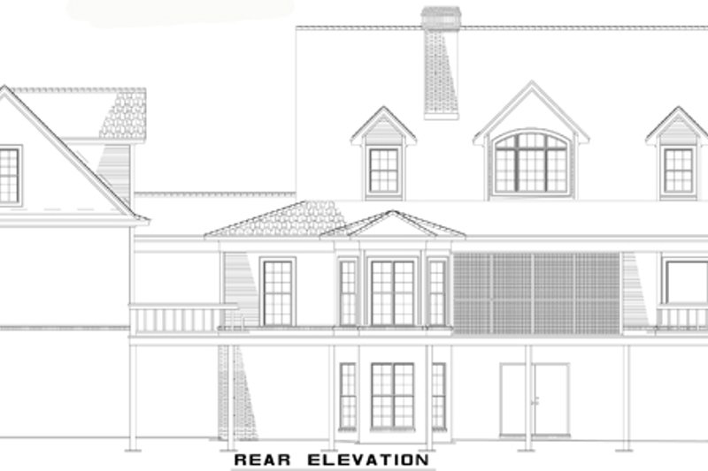 Home Plan - Exterior - Rear Elevation for Colonial House Plan #17-2933 - 4 bed, 4.5 bath