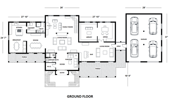 Dream House Plan - European Floor Plan - Main Floor Plan #542-9