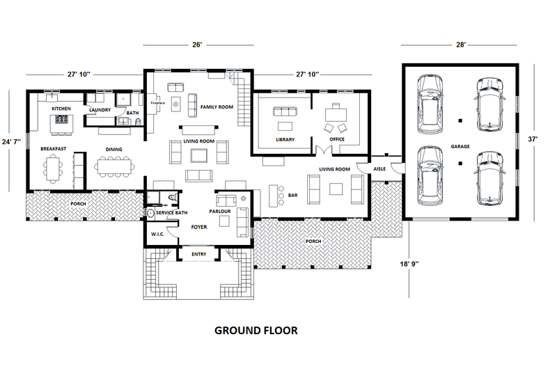 Dream House Plan - Floor Plan - Main Floor for European House Plan #542-9 - 5 bed, 7.5 bath