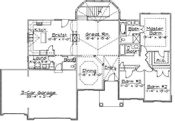 House Design - Traditional Floor Plan - Main Floor Plan #31-119