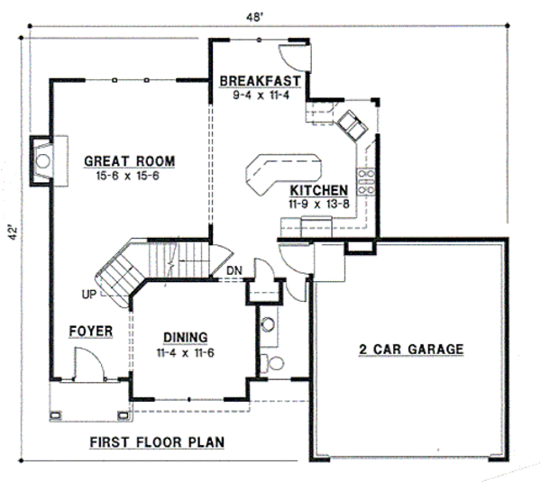 Traditional Floor Plan - Main Floor Plan #67-487