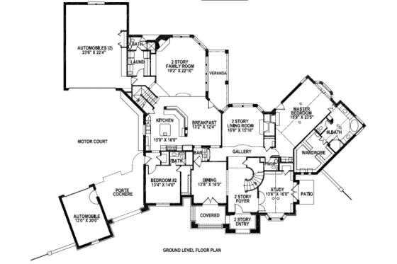 Floor Plan - Main Floor for European House Plan #141-240 - 5 bed, 5.5 bath