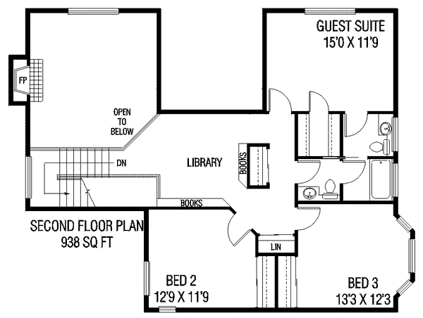 Home Plan - European Floor Plan - Upper Floor Plan #60-212