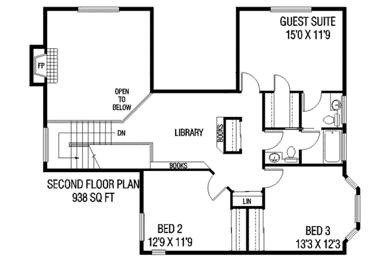 Home Plan - Floor Plan - Upper Floor for European House Plan #60-212 - 4 bed, 3 bath