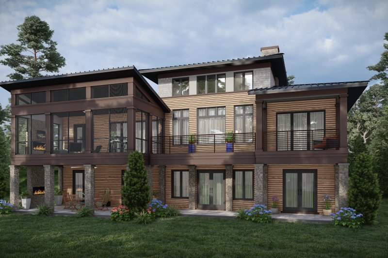 Home Plan - Exterior - Rear Elevation for Contemporary House Plan #930-547 - 4 bed, 4.5 bath