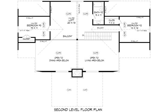 Floor Plan - Upper Floor for Farmhouse House Plan #932-1137 - 3 bed, 2.5 bath