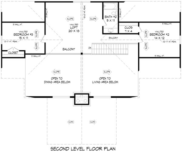 Farmhouse Floor Plan - Upper Floor Plan #932-1137