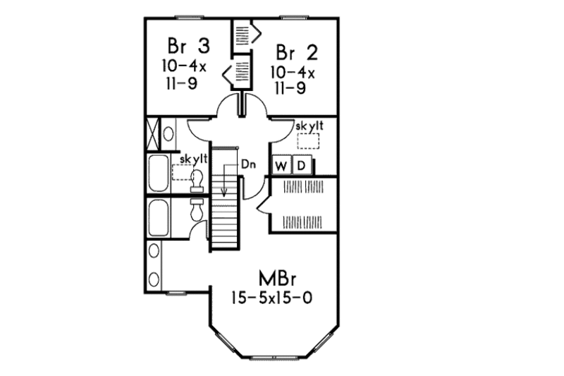 Dream House Plan - Floor Plan - Upper Floor for Cottage House Plan #57-227 - 3 bed, 2.5 bath
