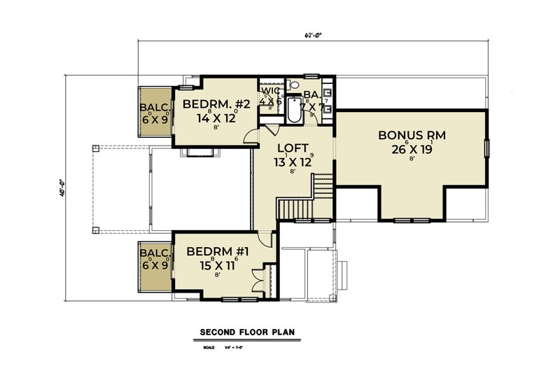 House Plan Design - Floor Plan - Upper Floor for Craftsman House Plan #1070-189 - 3 bed, 2.5 bath