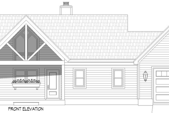 Exterior - Front Elevation 3 for Cottage House Plan #932-1102 - 2 bed, 2 bath