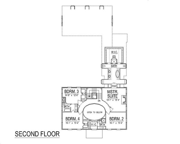 Colonial Floor Plan - Upper Floor Plan #458-6