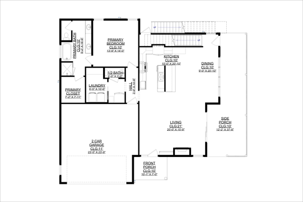 House Blueprint - Floor Plan - Main Floor for Modern House Plan #1127-25 - 4 bed, 4.5 bath