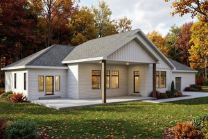 Exterior - Rear Elevation for Ranch House Plan #1084-2 - 5 bed, 4 bath