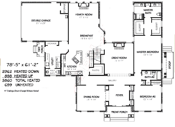 Colonial Floor Plan - Main Floor Plan #424-216