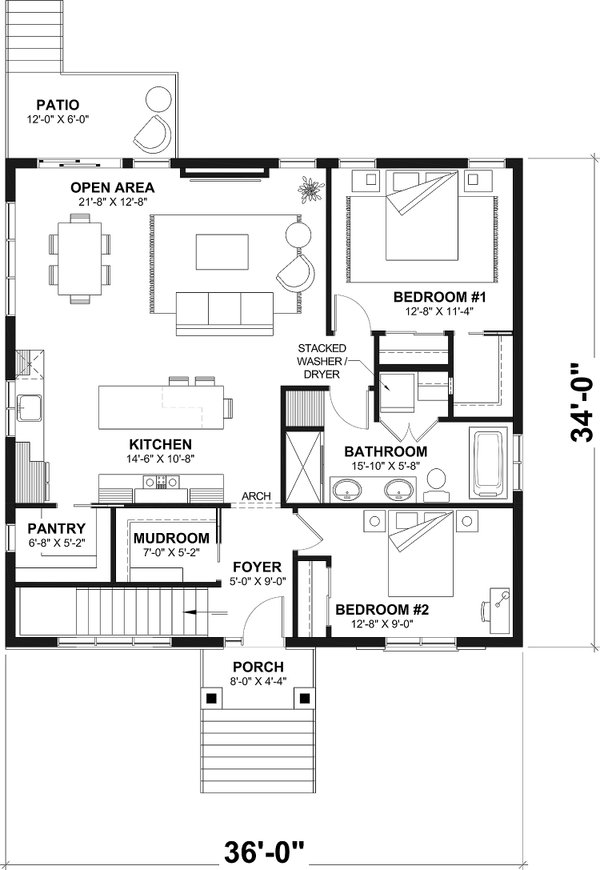 Home Plan - Craftsman Floor Plan - Main Floor Plan #23-2867