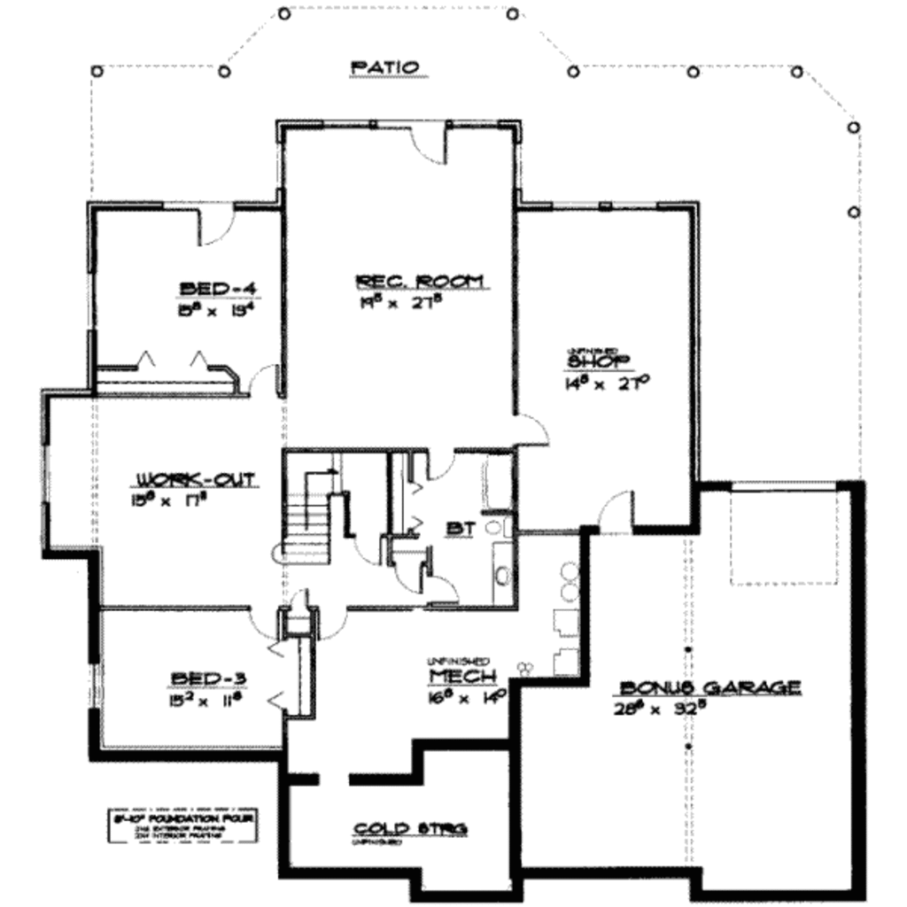 European Style House Plan - 6 Beds 3 Baths 4510 Sq/Ft Plan #308-169 ...