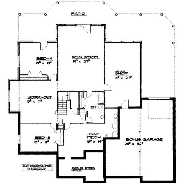 European Floor Plan - Lower Floor Plan #308-169