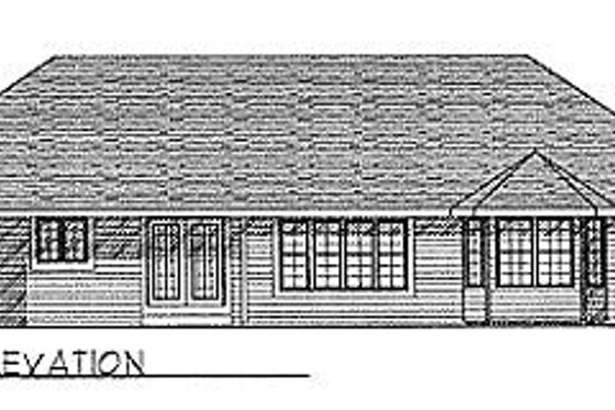 Exterior - Rear Elevation for Traditional House Plan #70-196 - 3 bed, 2.5 bath