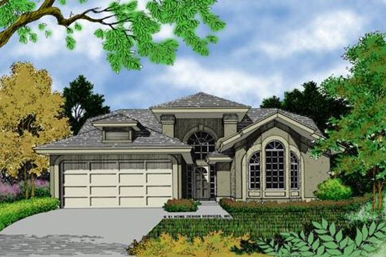 Exterior - Front Elevation for European House Plan #417-110 - 3 bed, 2 bath