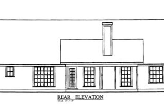 Exterior - Rear Elevation for Farmhouse House Plan #42-285 - 3 bed, 2 bath