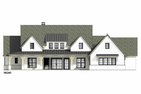 Exterior - Front Elevation 5 for Farmhouse House Plan #1096-49 - 4 bed, 4.5 bath