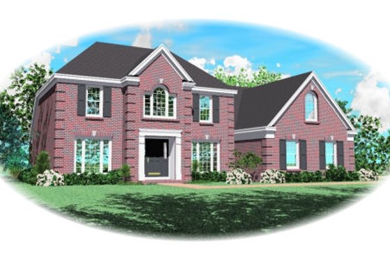 Exterior - Front Elevation for European House Plan #81-13674 - 3 bed, 2.5 bath