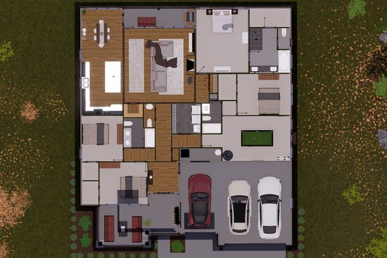 Floor Plan - Main Floor 1 for Craftsman House Plan #513-2168 - 4 bed, 3.5 bath