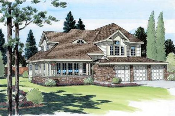 Exterior - Front Elevation House Plan #312-600 - 3 bed, 2.5 bath