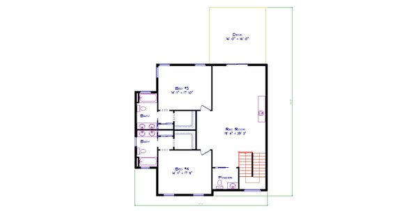 Traditional Floor Plan - Upper Floor Plan #1115-3