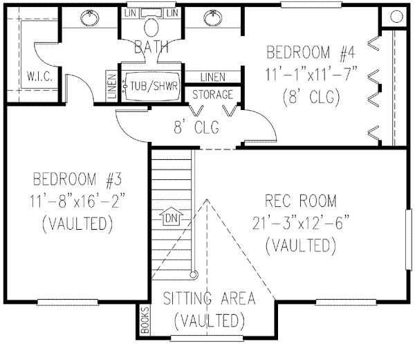 Country Floor Plan - Upper Floor Plan #11-120