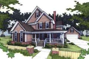 Country Exterior - Front Elevation Plan #120-125