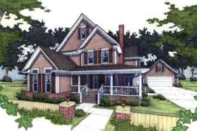 Architectural House Design - Country Exterior - Front Elevation Plan #120-125
