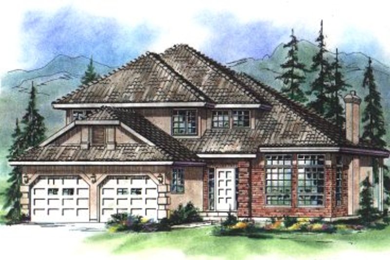 Dream House Plan - European Exterior - Front Elevation Plan #18-247