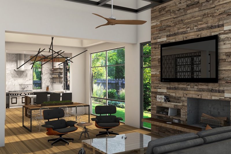 House Design - Interior - Family Room for Modern House Plan #1110-24 - 3 bed, 2.5 bath