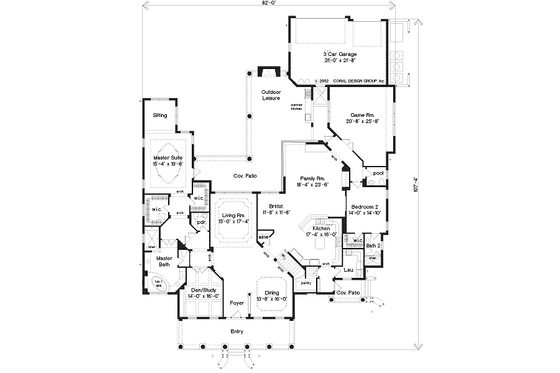Floor Plan - Main Floor for Colonial House Plan #135-142 - 5 bed, 5.5 bath
