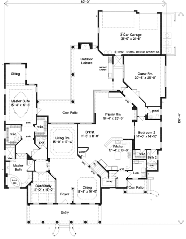 Colonial Floor Plan - Main Floor Plan #135-142