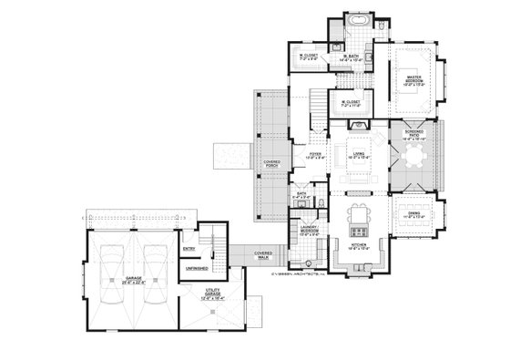 Floor Plan - Main Floor for Farmhouse House Plan #928-412 - 3 bed, 3.5 bath