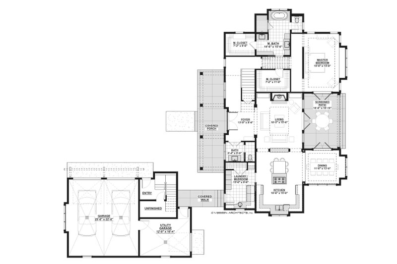 House Design - Floor Plan - Main Floor for Farmhouse House Plan #928-412 - 3 bed, 3.5 bath