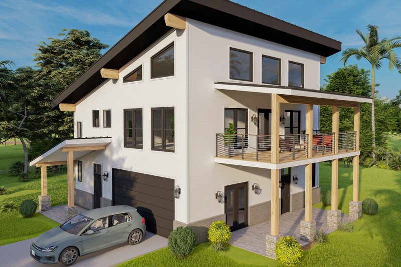 House Blueprint - Southern Exterior - Front Elevation Plan #932-1274
