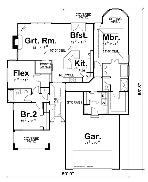 Home Plan - Farmhouse Floor Plan - Main Floor Plan #20-1221