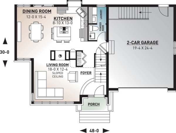 House Blueprint - Traditional Floor Plan - Main Floor Plan #23-712