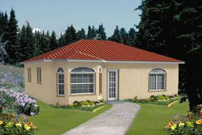 Home Plan - Mediterranean Exterior - Front Elevation Plan #1-115